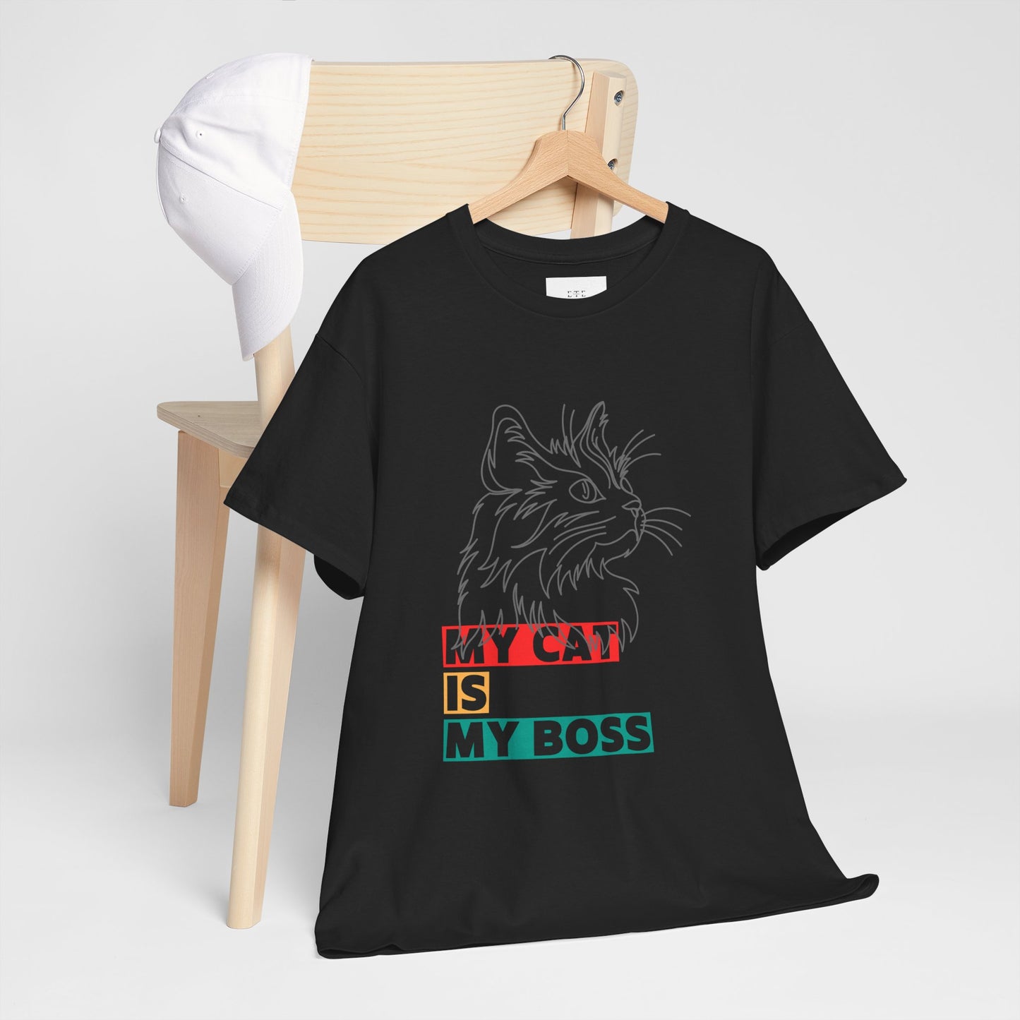 Funny Cat Lover TShirt My Cat Is My Boss Cute Kitty Shirt for Women and Men