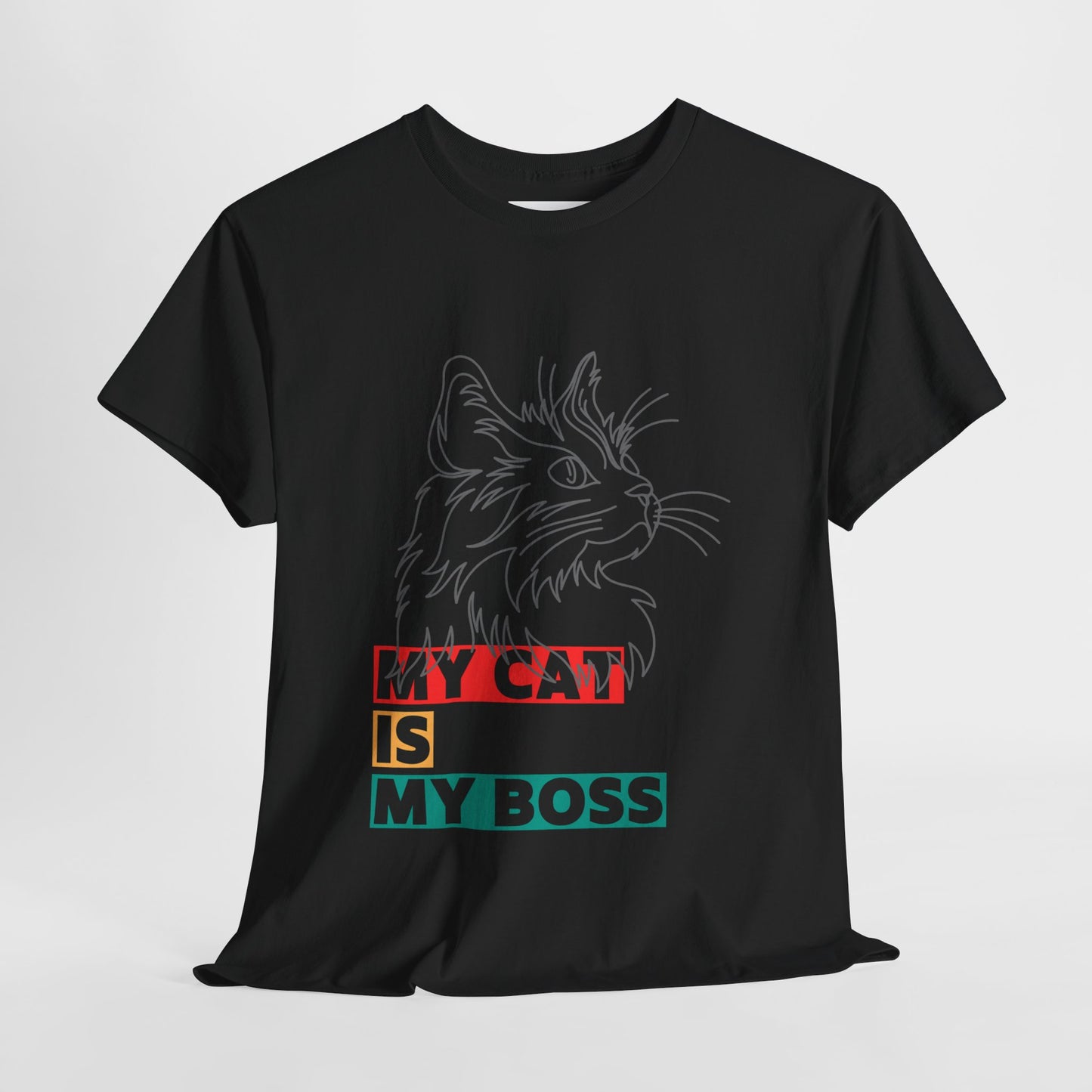 Funny Cat Lover TShirt My Cat Is My Boss Cute Kitty Shirt for Women and Men