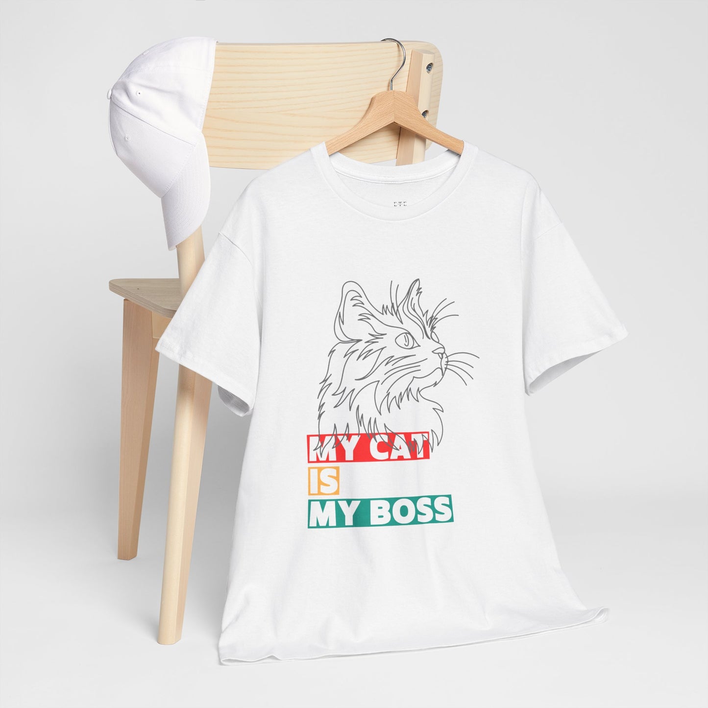 Funny Cat Lover TShirt My Cat Is My Boss Cute Kitty Shirt for Women and Men