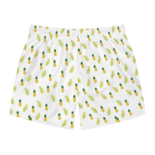 Tropical Pineapple Swim Trunks, Fun Beach Shorts, Summer Swimwear, Vacation Ready, Men's Swim Shorts