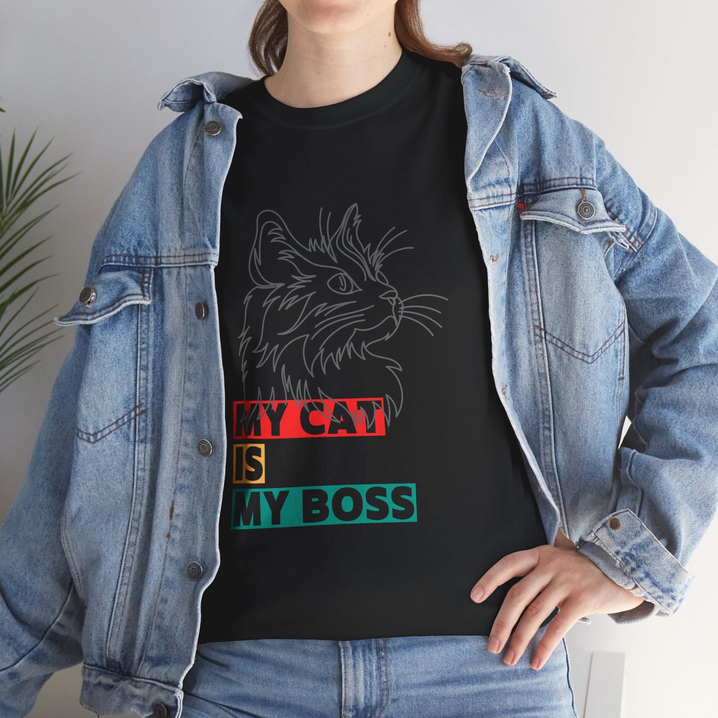 Funny Cat Lover TShirt  My Cat Is My Boss Cute Kitty Shirt for Women and Men