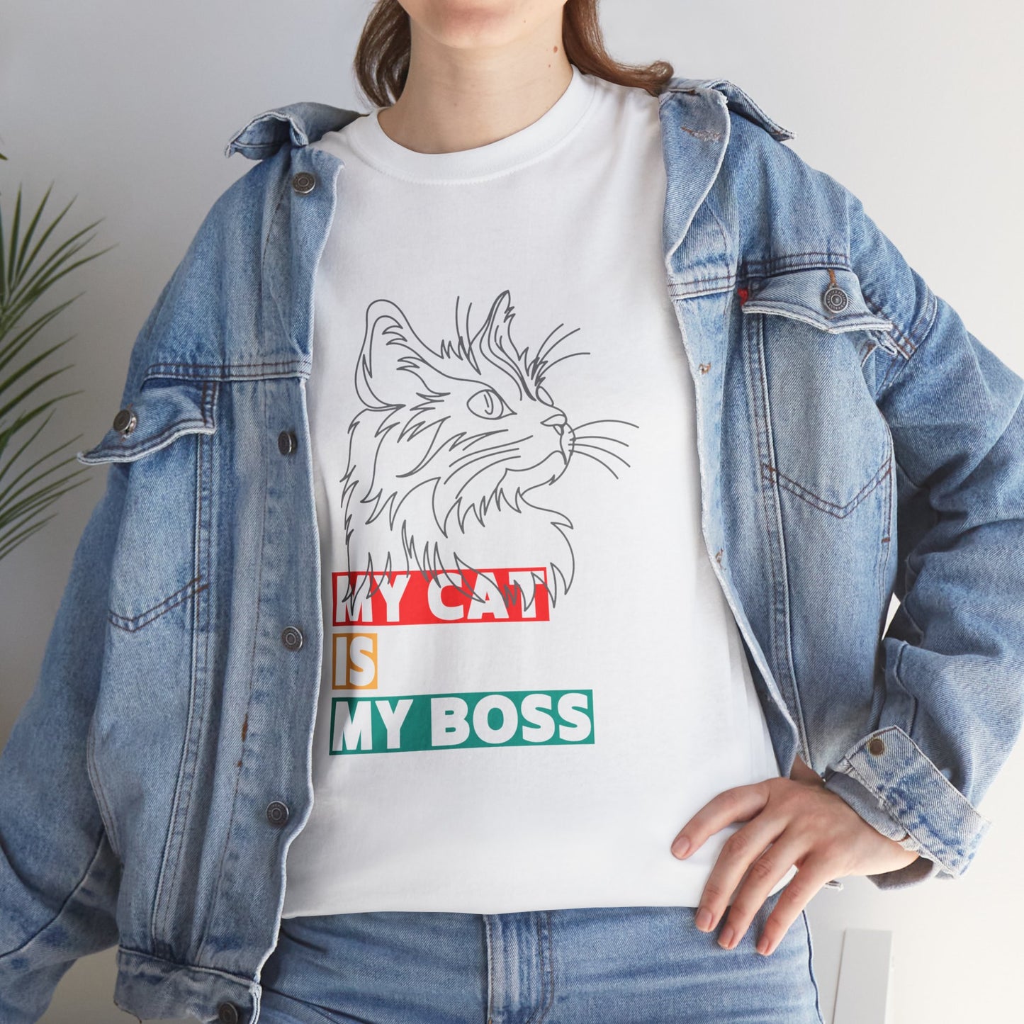 Funny Cat Lover TShirt  My Cat Is My Boss Cute Kitty Shirt for Women and Men