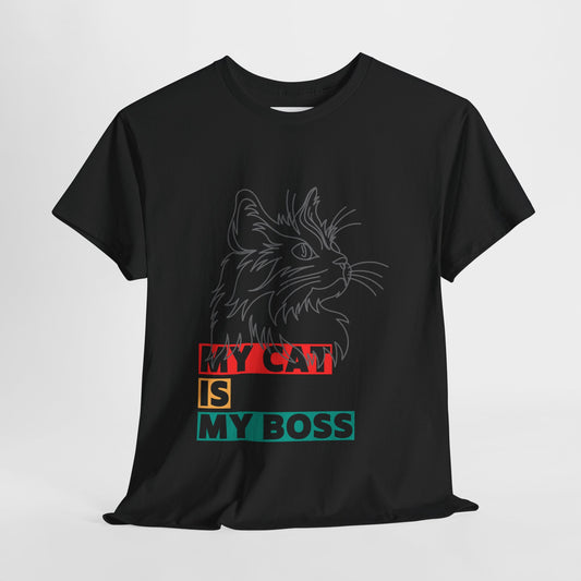Funny Cat Lover TShirt  My Cat Is My Boss Cute Kitty Shirt for Women and Men