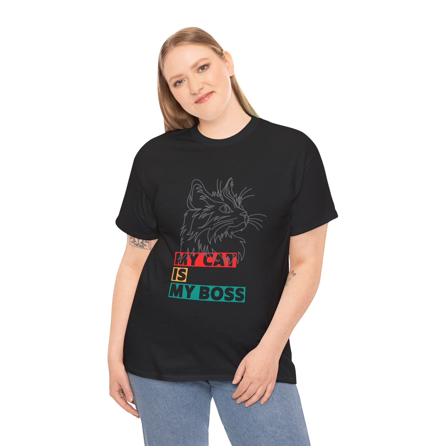 Funny Cat Lover TShirt  My Cat Is My Boss Cute Kitty Shirt for Women and Men